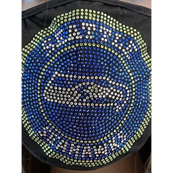 Seattle Seahawks Bling Face Mask Front Full Logo - Picture 7 of 11